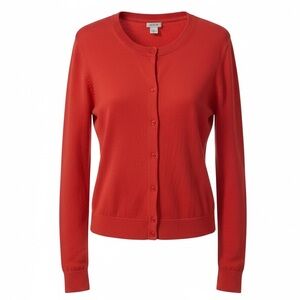 J. Crew Bright Red Button-Up Cardigan